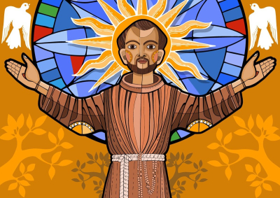 Em ora&ccedil;&atilde;o com S&atilde;o Francisco de Assis